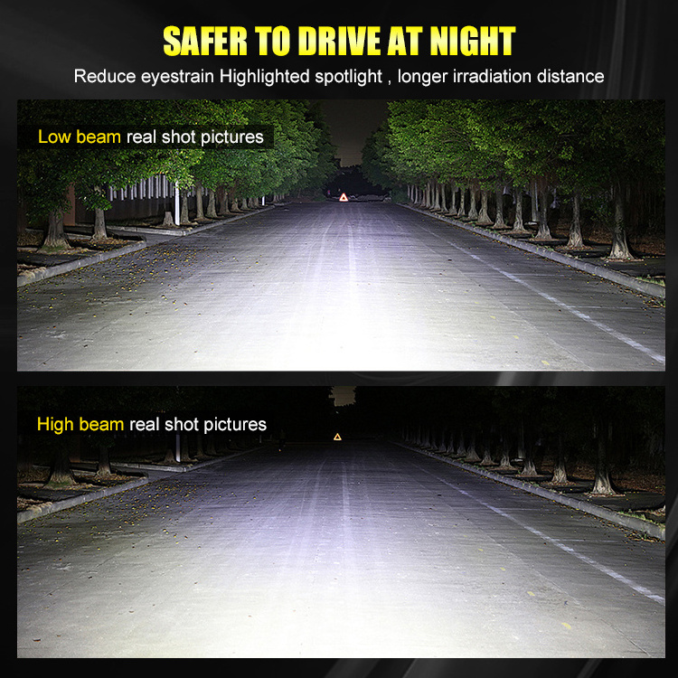 RCJ Wholesale LED Headlights High Low Beam LED Bulbs 35W 10000LM Mini Car LED Projector Lens H4 LED Headlights for Auto