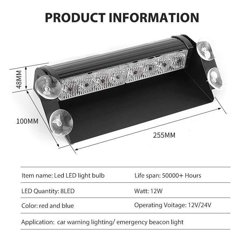 RCJ LED 12V/24V Truck Vehicle Strobe LED Lights Warning Light Bar for Car Emergency Signal LED Flashing Side Marker Light