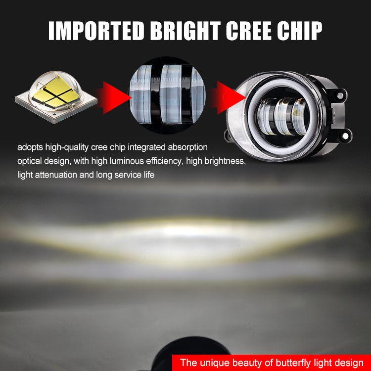 RCJ LED Lights 30W Angel Eyes LED Fog Light Lamps for Toyota Car LED Fog/Driving Lights