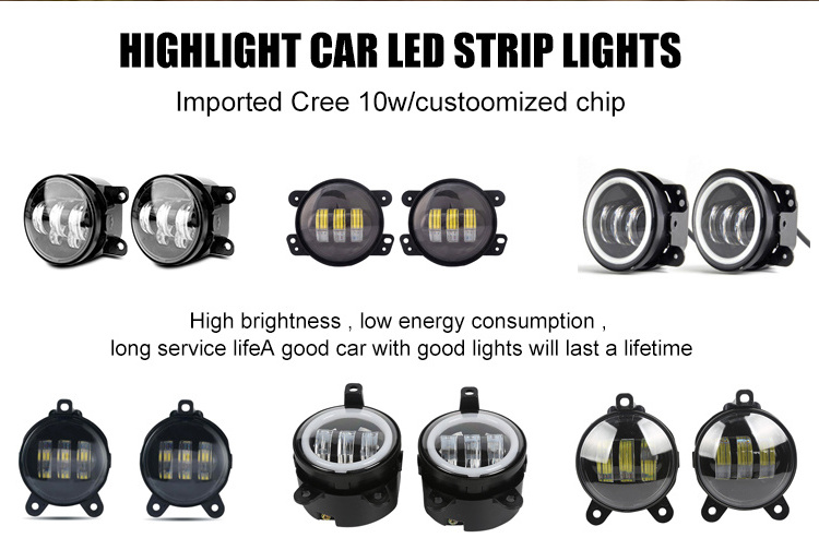 RCJ LED Lights 30W Angel Eyes LED Fog Light Lamps for Toyota Car LED Fog/Driving Lights