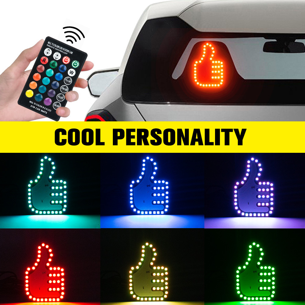 RCJ LED Gesture Finger Light For Car Window Light stop Finger Gesture Car Light Interior Decorative Warning Lamp