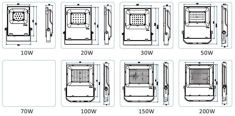 replace 30W-750W HID/HPS/MH lamp IP65 3030 SMD 10W to 200W LED outdoor flood led street light