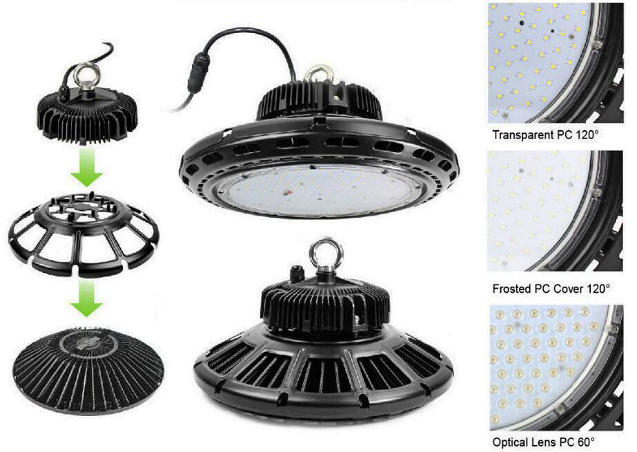 Super Bright High lumen 150lm/w Waterproof Commercial 5 years factory warranty 100-277Vac/200-480Vac 100w led ufo high bay light