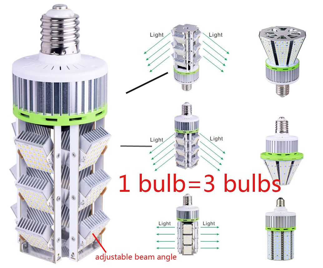 High Quality Factory Price beam angle adjustable 5 years Warranty Waterproof E40 E39 E27 E26 Ex39 80w led corn bulb e39 base