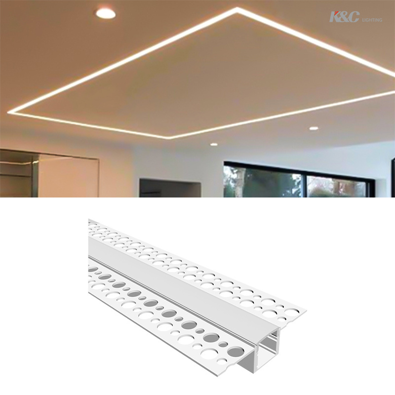 Customization for ceiling bar Lighting strips 1m 2m 3m alu channel recessed drywall gypsum wall plaster in aluminium led profile