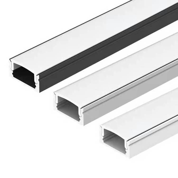 High quality U Shape Black Alu Alloy 6063 Extrusion Housing Channel Diffused Cover For Lighting Strip bar Led Profile Aluminum