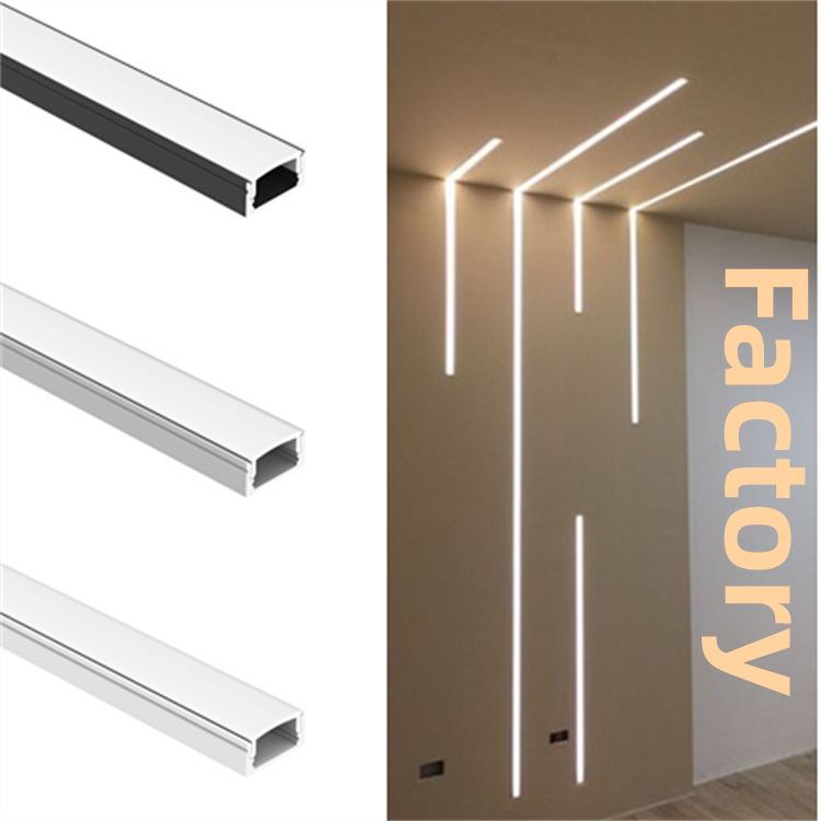 K17 Alu profil u channel extrusion pc pmma cover for flexible ld strip lighting modern linear lamp surface aluminum led profile