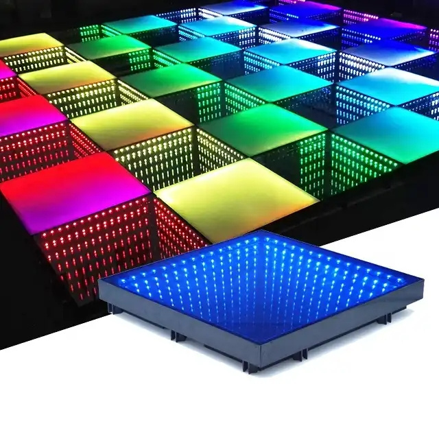 Magnetic Led Dance Floor Wedding Portable 3D Interactive Piste De Danse Lumineuse Led Infinity Mirror Wireless Dance Floor