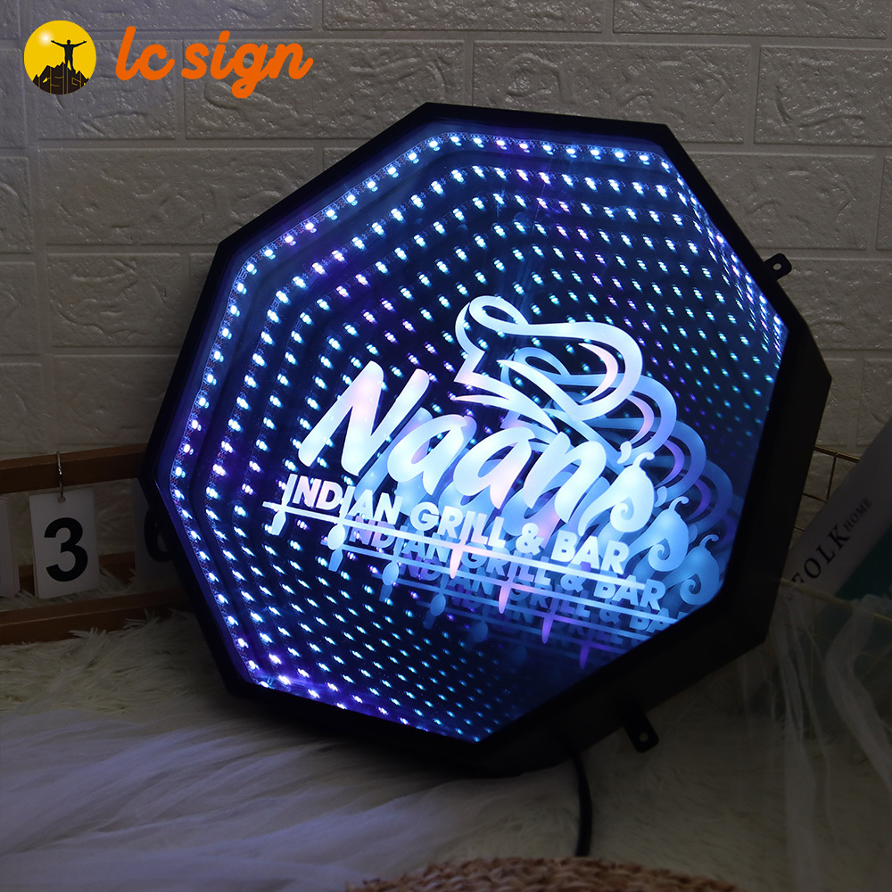 wholesale neon signs LED wall lights letters infinity mirror sign infinity mirror letter for business bar shop decoration