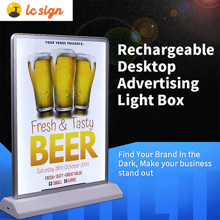 Most Popular Customized Led Light Box Cafe Menu Board Menu Display Slim Advertising Light Box