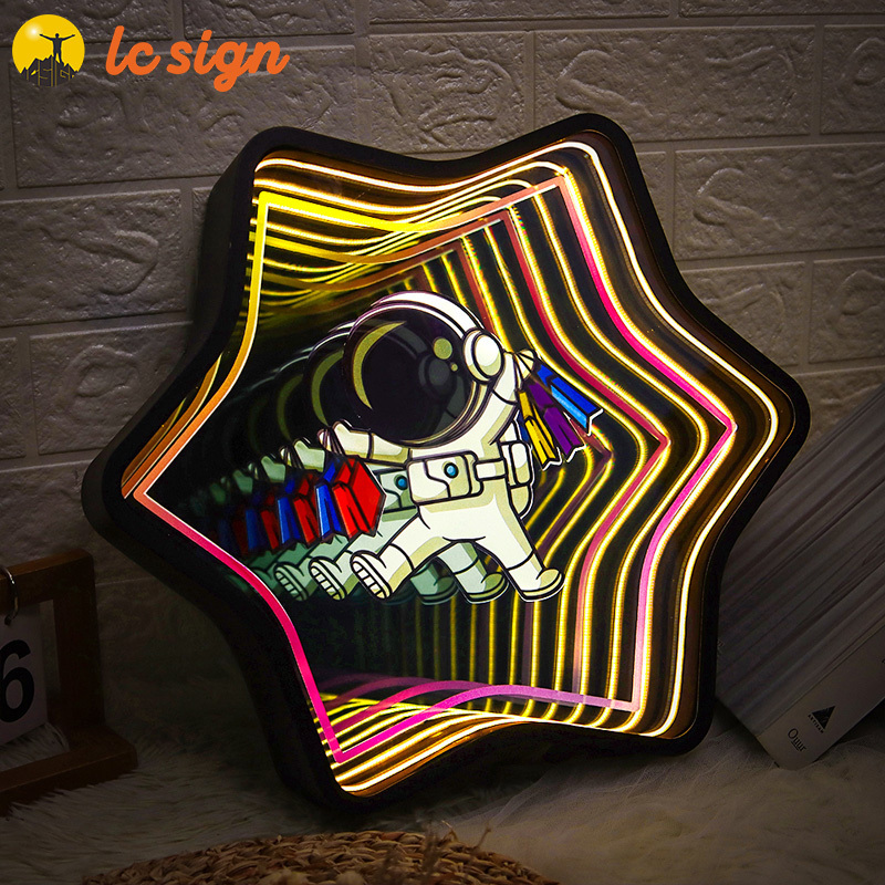 wholesale neon signs LED wall lights letters infinity mirror sign infinity mirror letter for business bar shop decoration