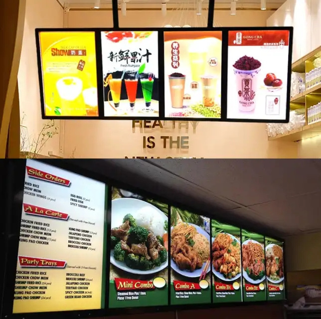 Most Popular Customized Led Light Box Cafe Menu Board Menu Display Slim Advertising Light Box