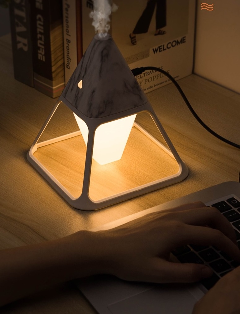 Personal Volcano Humidifier LED Night Light Small Desktop Humidifiers 140ml for Kids Babies, Plants, Home Office Desk Tabletop