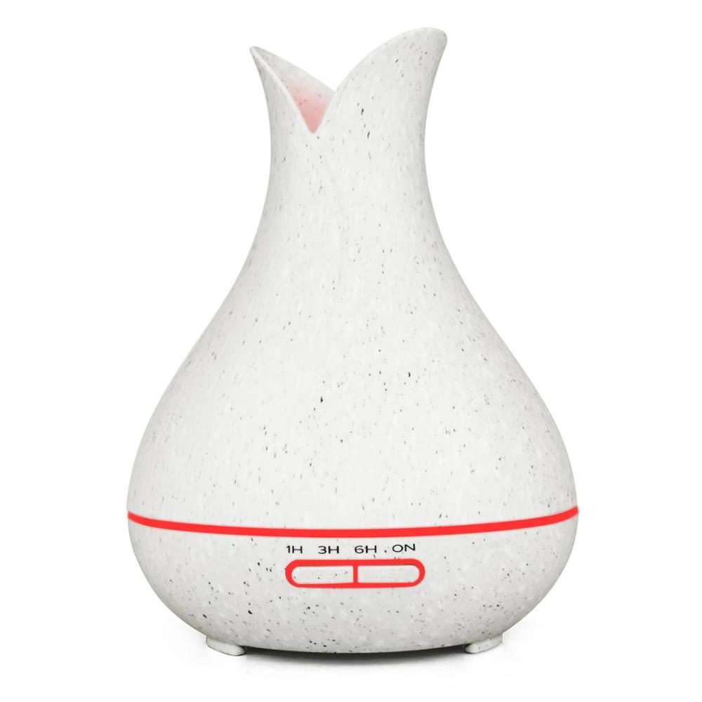 Stone Sprinted Diffuser, 400ml Flower Vase Air Humidifiers with 7 Color Led Change