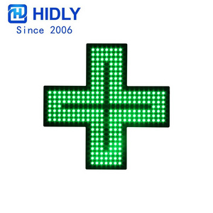 19*19'' Super Bright Green LED Pharmacy Cross Display, Lighting Railway Cross Sign