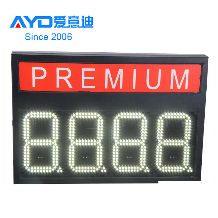 Hidly Waterproof 8 Inch 7 Segment White LED Gas Price Display with Premium, Remote/PC/WiFi Control