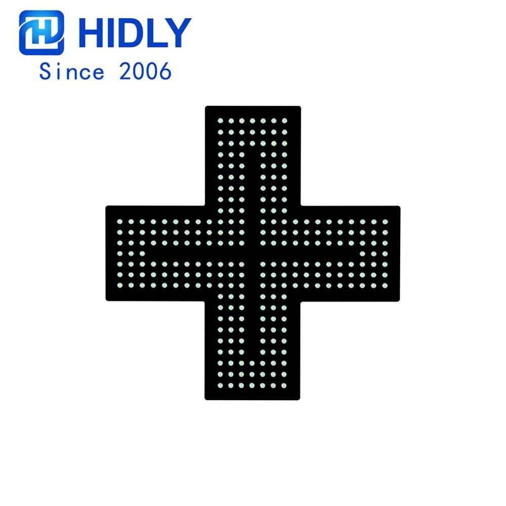 19*19'' Super Bright Green LED Pharmacy Cross Display, Lighting Railway Cross Sign