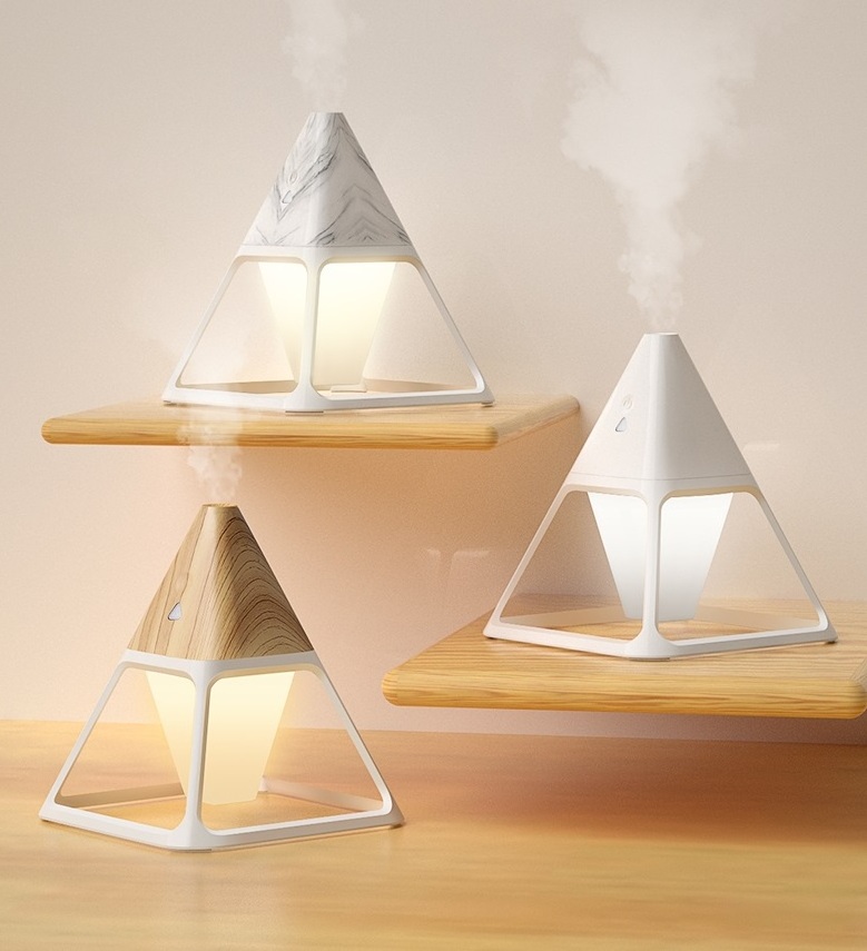 Personal Volcano Humidifier LED Night Light Small Desktop Humidifiers 140ml for Kids Babies, Plants, Home Office Desk Tabletop