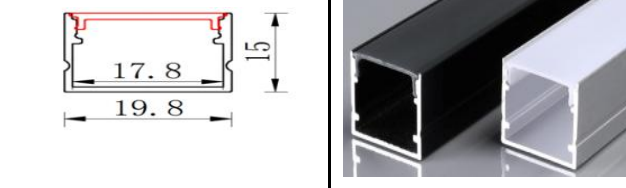 W23.5*H21.5mm aluminum mounting channel for flexible strip lights Alloy 6063 T5  Housing Extrusion alum Heat Sink LED Profile