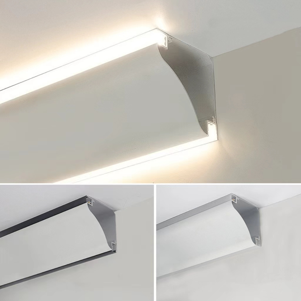 New item 69*69mm perfil de aluminio para leds with pc diffused big size angle aluminum Led channel diffuser 1m 2m 3m