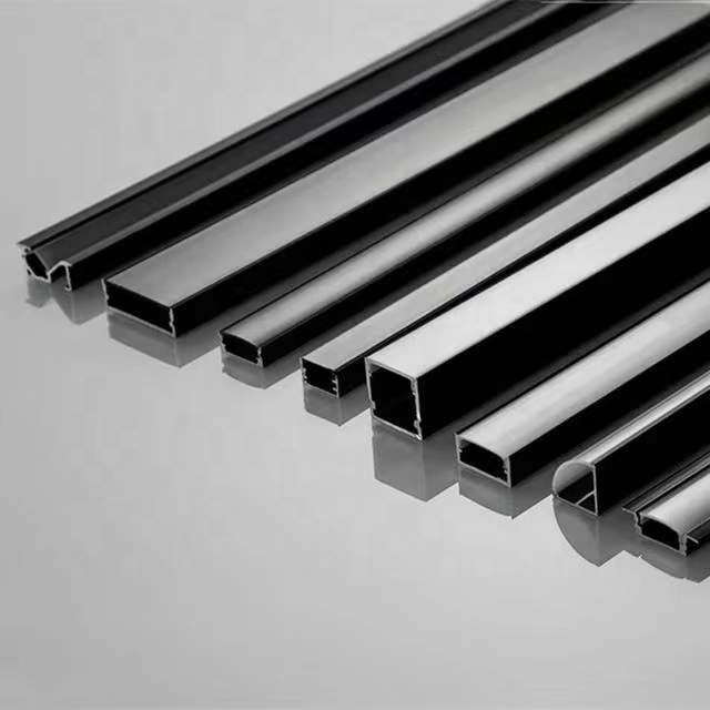 Housing Aluminium Profile pc matte black cover for Led Strip bar light Customized Black led channel diffuser 2M