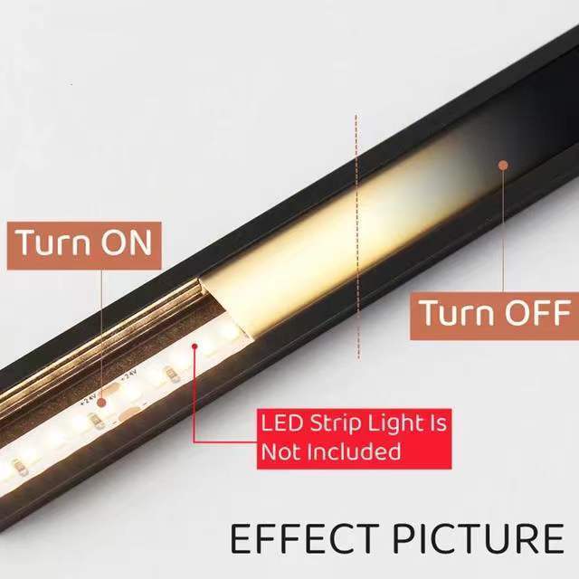 Housing Aluminium Profile pc matte black cover for Led Strip bar light Customized Black led channel diffuser 2M