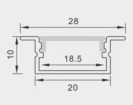 China supplier T shape Recessed mounted Alu Extrusion Housing Channel for Led Profile Light Bar 10mm wide LED Aluminium Profiles