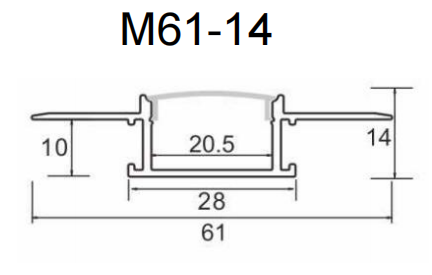 MEIJIA Anodizing aluminum extrusion recessed drywall gypsum wall profil For ceiling plaster Led channel diffuser led strip light