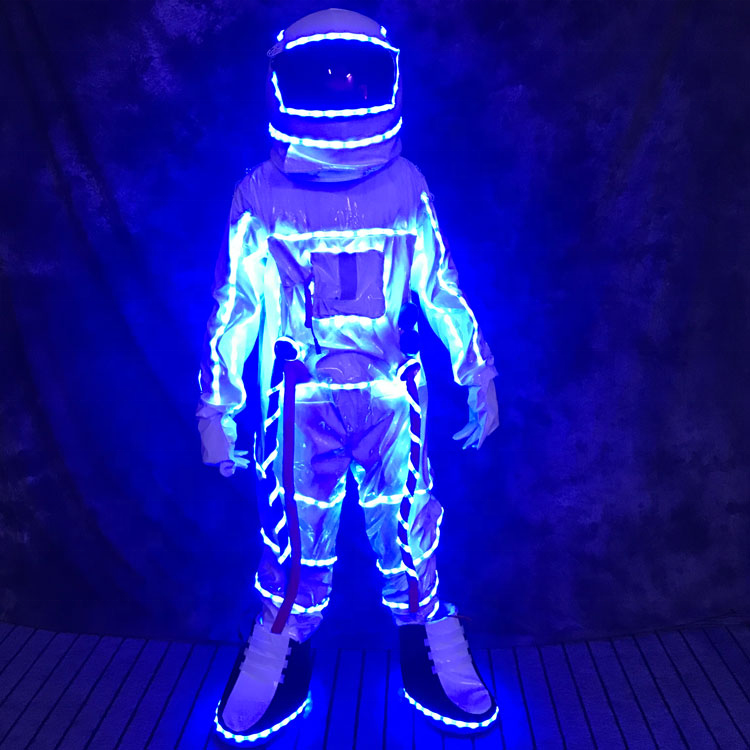 led clothing luminous costumes space suit led light up clothes for Christmas Carnival Halloween Astronaut Cosplay dance costumes