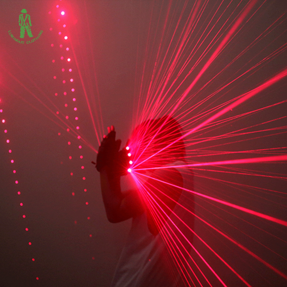 High Quality Party Supplies Green Red Led Laser Beam Light Led Gloves for Night Party Bar