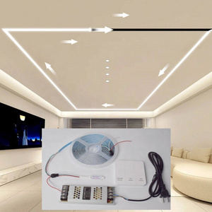 Flow Water Chasing Linear Light Remote Control 24V Running Water Flowing LED Strip Light for Home House Room Indoor Decor