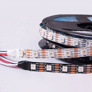 DC12V WS2815 RGBIC Individually Addressable Dual Signal 30 60 144 Pixels White Black Waterproof 12V WS2815 LED Strip Lights