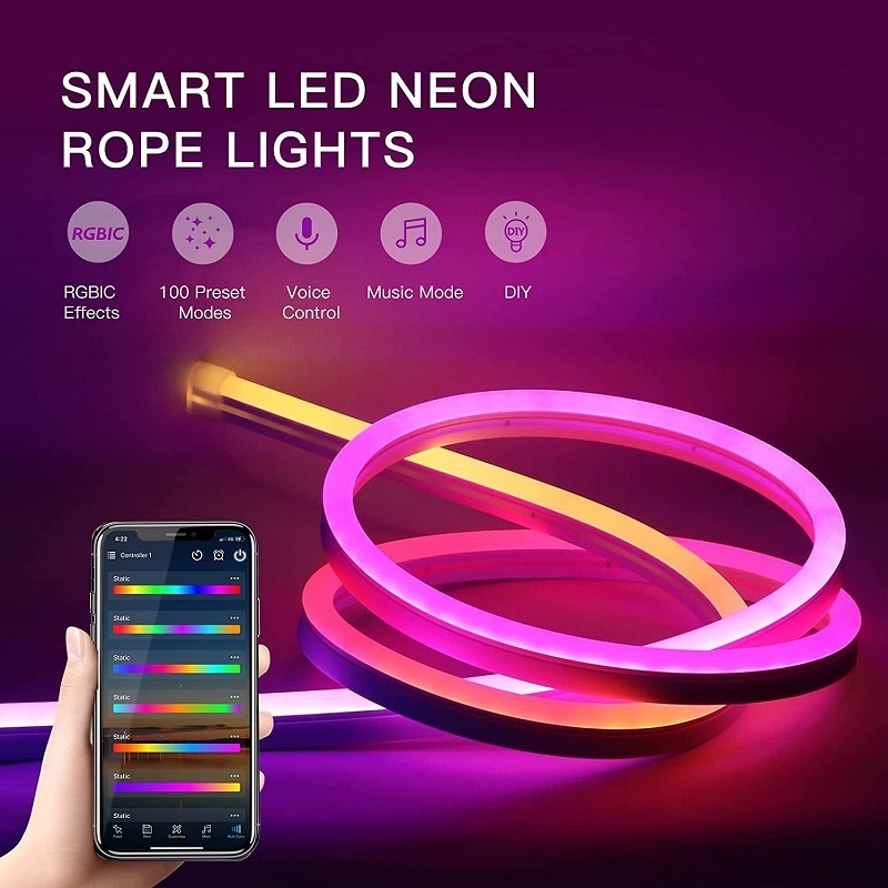 5M LED Flexible Strip Light DC 12V 24V SMD 5050 LED Neon Flex Tube Outdoor Waterproof Rope String Lamp