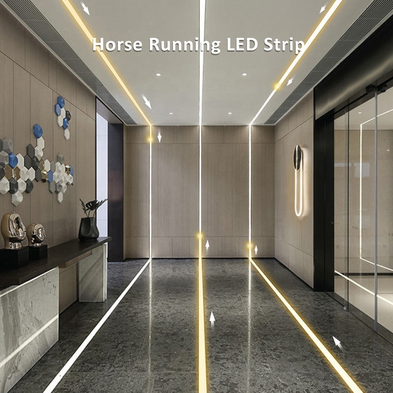 Chasing Flow Water Linear Light Remote Control Running Water Flowing LED Strip Light for Home House Decoration