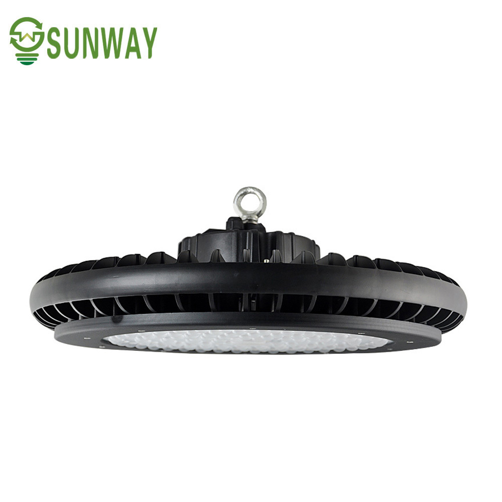 Guangzhou super bright flicker free 150lm/w pf0.95 ra80 IP66 UFO 150w high bay led light Sosen meanwell boke driver for workshop