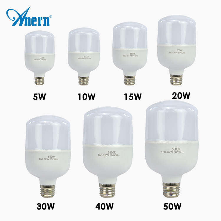 High quality aluminum alloy housing 85-265V E27 B22 5w 10w 15w 20w 30w 40w 50w LED T Bulbs