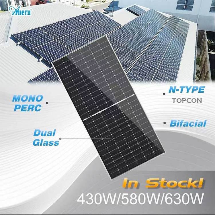 roof black 380 watt 400w 450w photovoltaic solar cells half cell solar panel kit