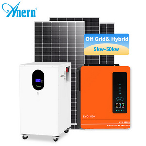 Anern Complete Set Solar Panel Power System 8kW 10kW 15kW 20kW Solar Energy Residential Hybrid Off Grid Solar System