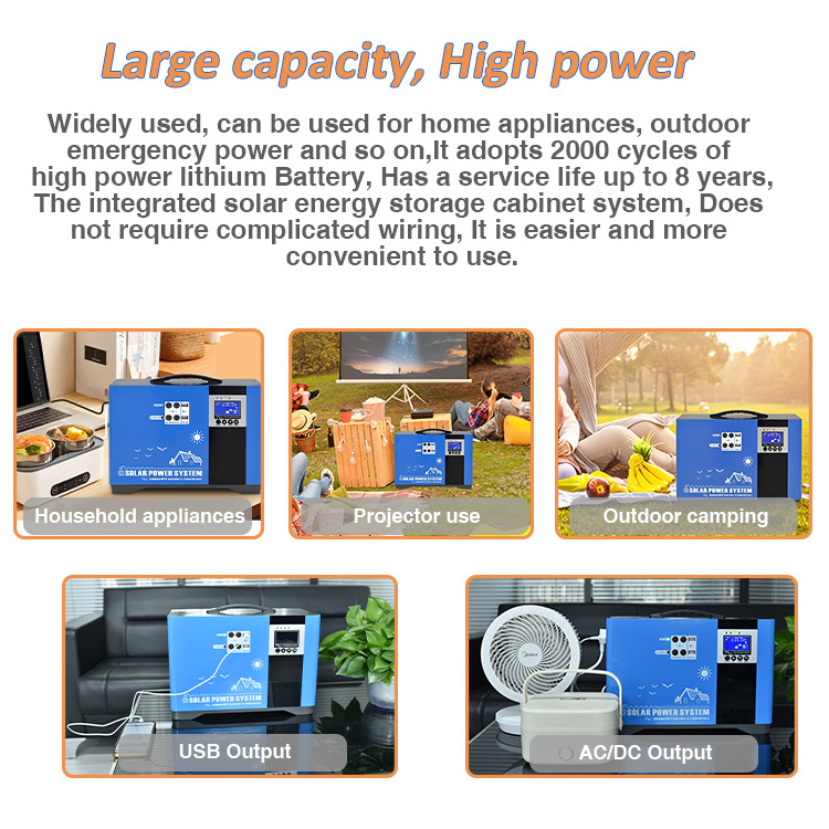 2024 integrated 1000w solar generator 220v portable solar panel kit