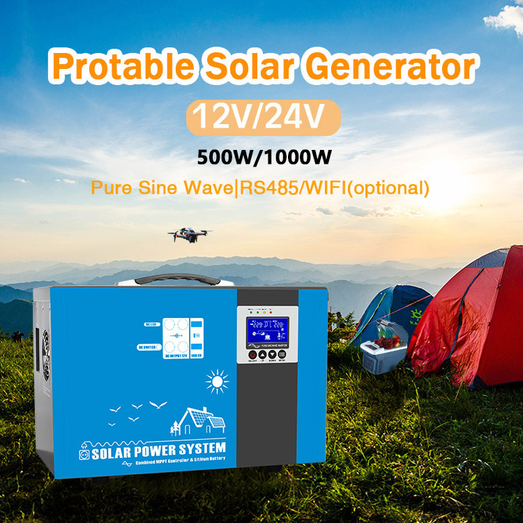 2024 integrated 1000w solar generator 220v portable solar panel kit