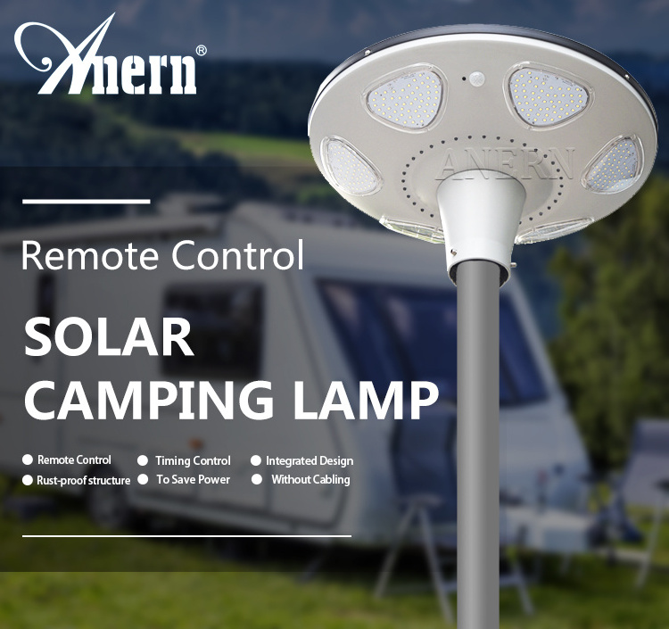 Anern Super bright  rechargeable solar Camping lamp with pole