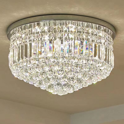 Factory Wholesale Modern Decor Wedding Living Room Bedroom Large Round Luxury Hotel K9 Crystal Chandelier Ceiling Lamp Light