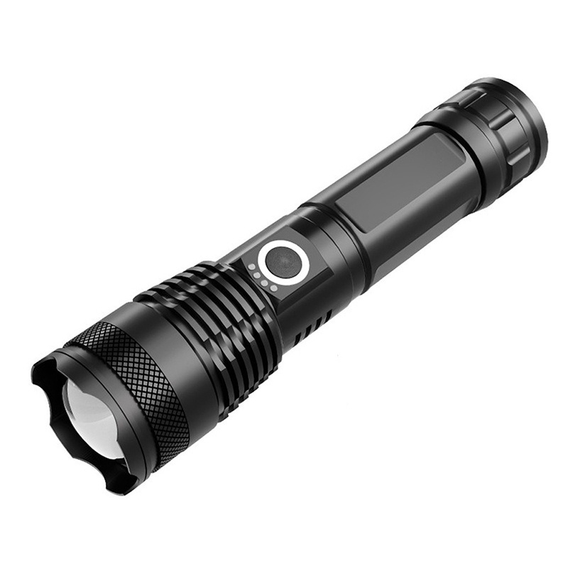 Super Bright LED Xhp50  LED Flashlights 100000 Lumens Tactica Zoom USB Rechargeable Torch Lamp with Power bank