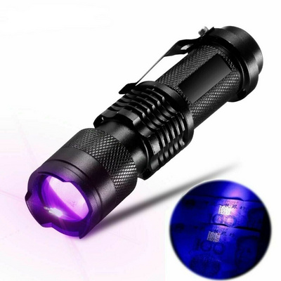 Custom Logo Mini Aluminum Ultra Violet Led Purple Light 365nm UV Curing Technology Flashlight