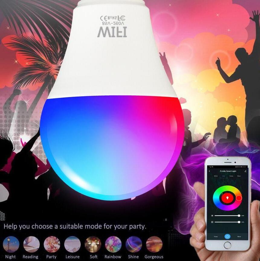 High Quality Smart Multicoloured Led Bulbs Wifi Smart Light Bulb B22 E27 Led Rgb Lamp Dimmable E27 Led Bulb 9w