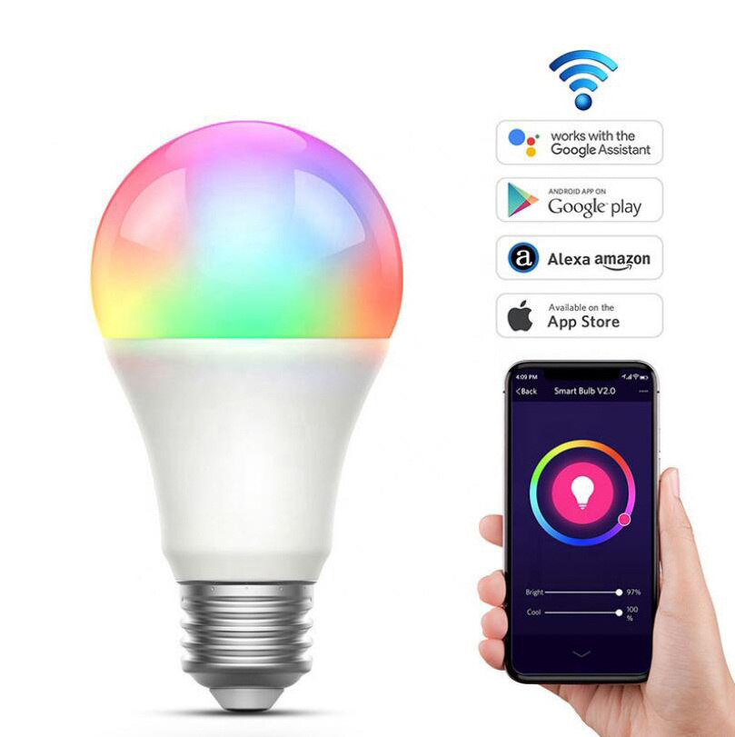 15w Wifi Smart Light Bulb B22 E27 Led Rgb Lamp Work, 9 Watt Led Energy Saving Bulb Smart Led Light Bulb Wifi Price