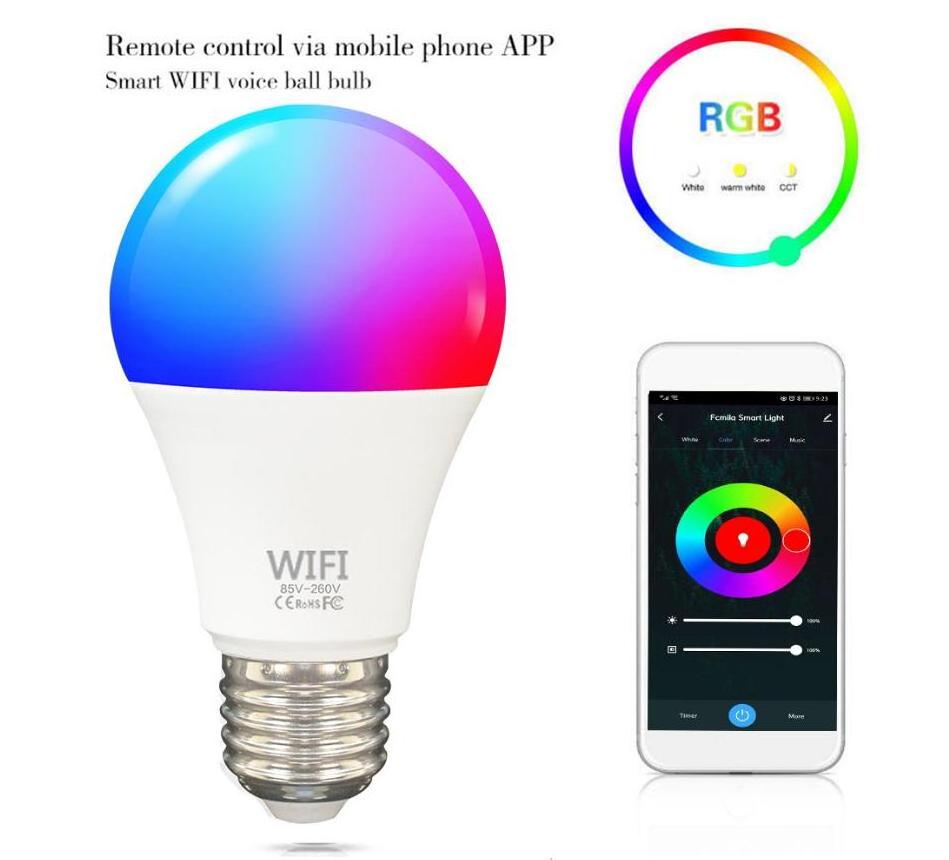 15w Wifi Smart Light Bulb B22 E27 Led Rgb Lamp Work, 9 Watt Led Energy Saving Bulb Smart Led Light Bulb Wifi Price