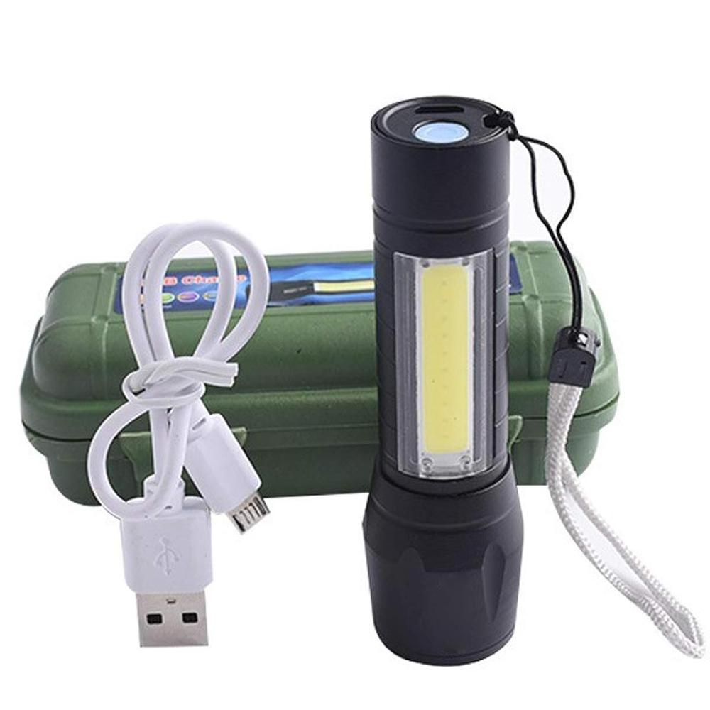 Mini Rechargeable Torchlight Super Biright Pocket Mini Zoom COB USB Charging Torch Led Flashlight Water Proof