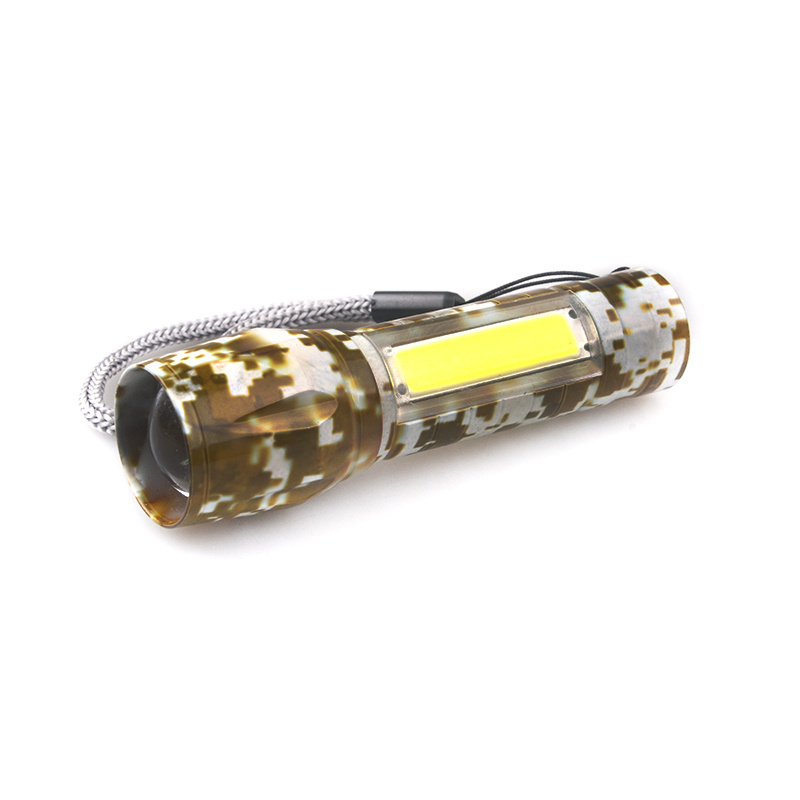 Custom Camo Color XPE COB LED 3W 180 lumen mini linternas led Torch with side light