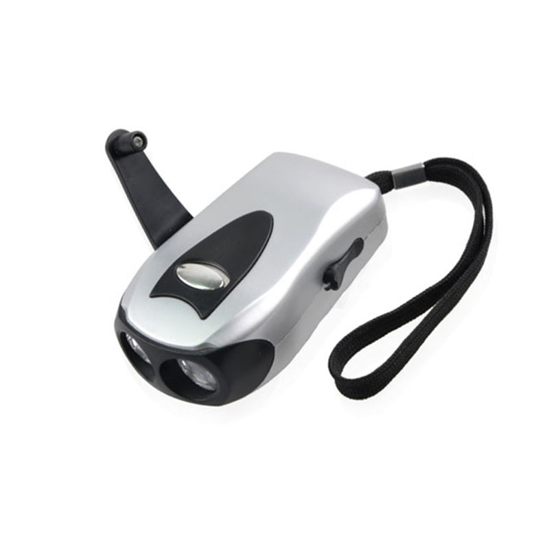 Powerful Mobile phone and USB charger 2 led hand crank Light Dynamo flashlight